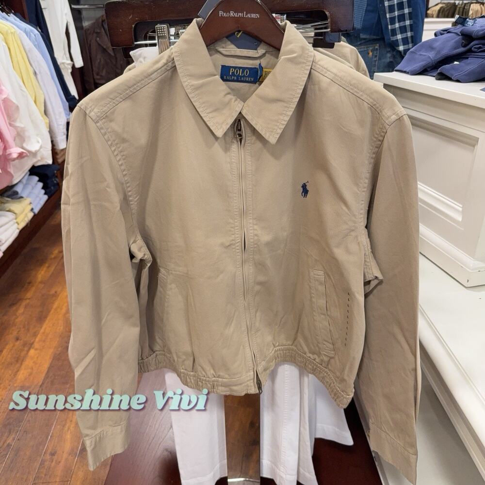 NWT Polo Ralph Lauren Women Cotton Twill JACKET Khaki Medium